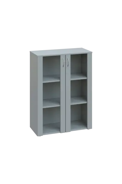 CN 3 - 8S skříň, 2-dveřová/prosklená, 1100x800x400, šedá